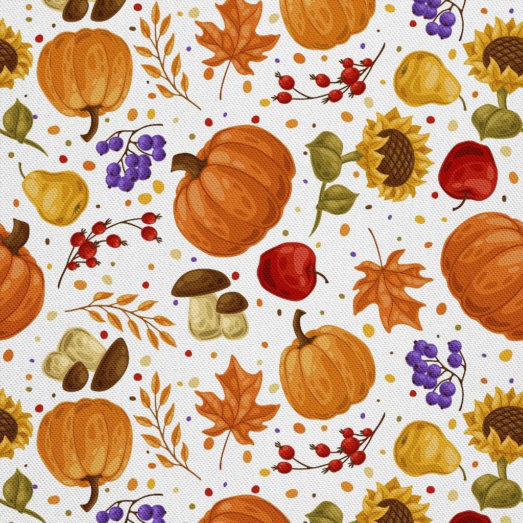 OUTDOOR DEKOSTOFFE OXFORD - Motiv Sammlung von Früchten und Blättern