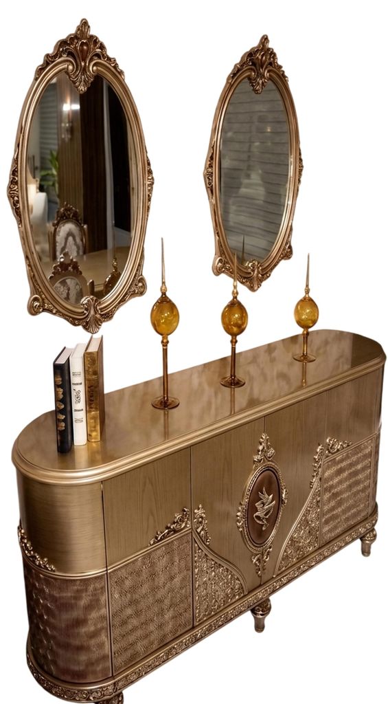 Elegantes Sideboard mit Spiegel und stilvollem Stauraumdesign