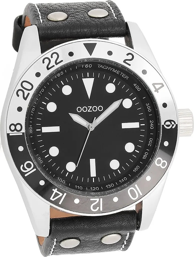 Oozoo XL Orologio Uomo Pelle Nero D2UOC2299A - Movimento al Quarzo