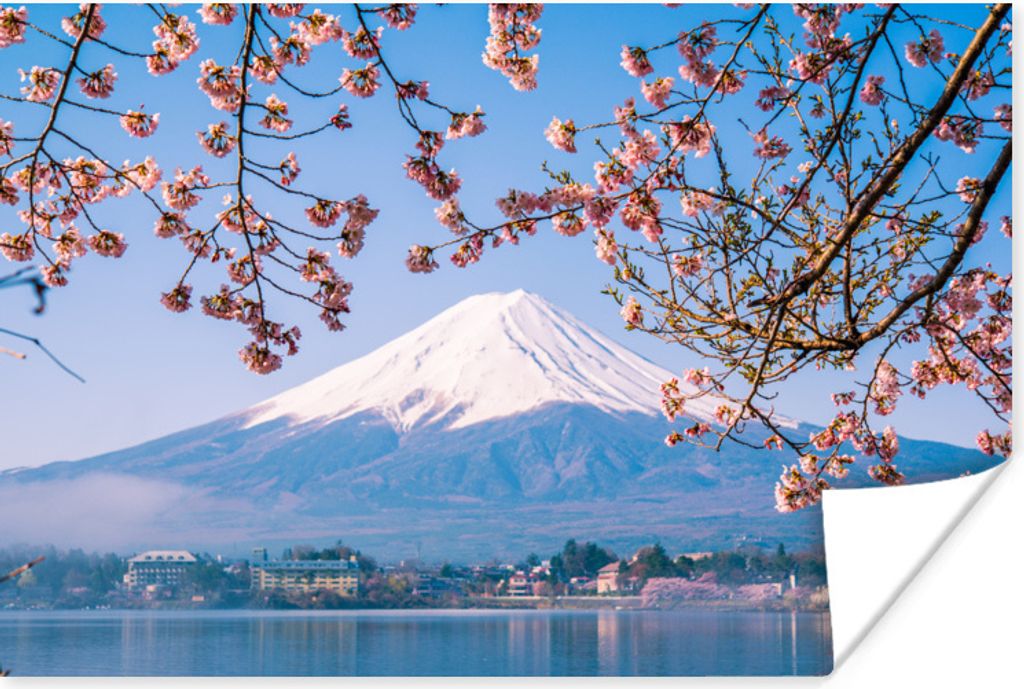 MuchoWow Poster Blick auf den Berg Fuji im asiatischen Japan 180x120 cm - Fotoplakat