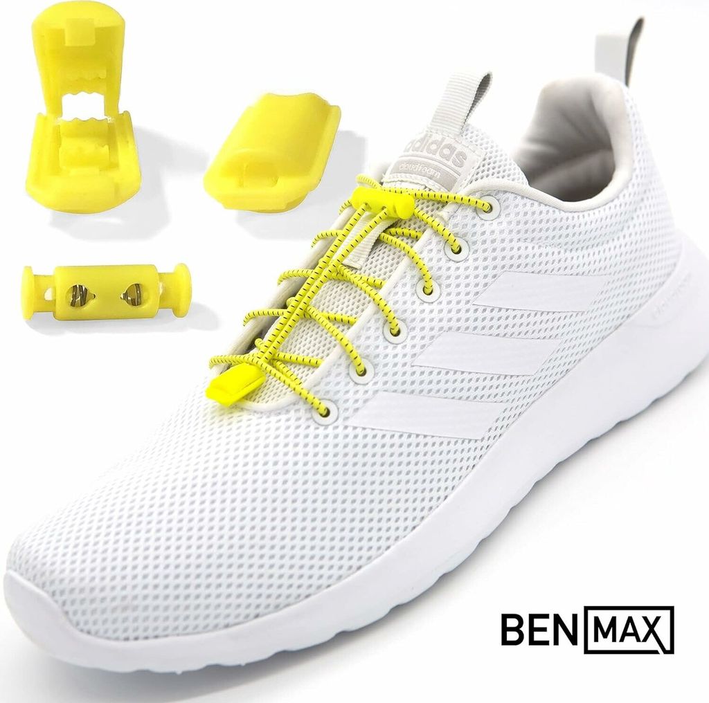 BENMAX SPORTS Hochleistungs-Schnürsenkel ohne Binden Gummi Schuhbänder mit Schnellverschluss Gelb