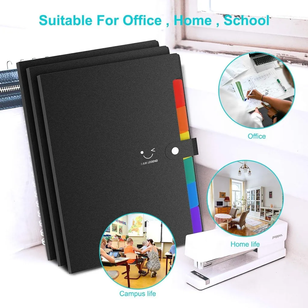 ABC Life Porte-documents A4 extensible 10 pièces à 7 compartiments - 3