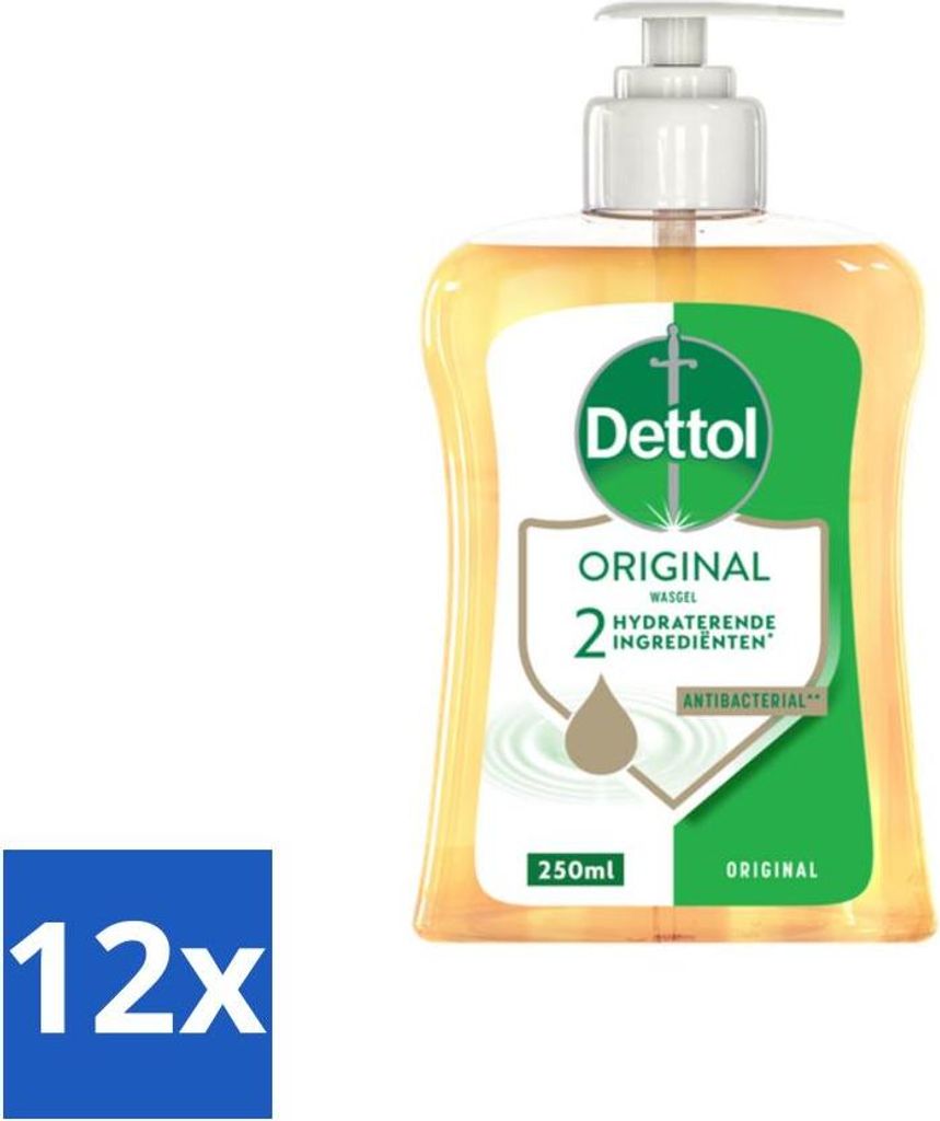 Dettol - Handseife - Original - Klassische Hygiene - 250 ml - Vorteilspack - 12 Stücke