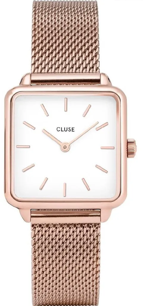 Montre Femme Carrée en Maille Milanaise Dorée Cluse La Tétragone Chic