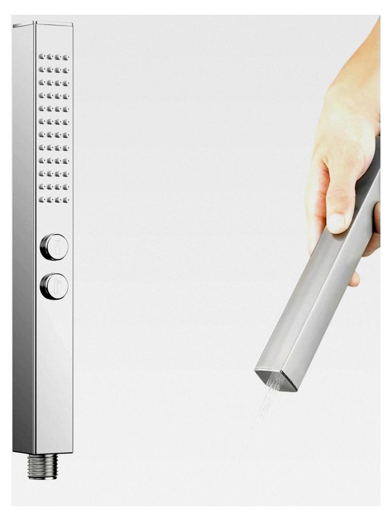 Wassersparender Duschkopf mit Dual-Funktionsmodus, Handbrause aus massivem verchromtem Messing