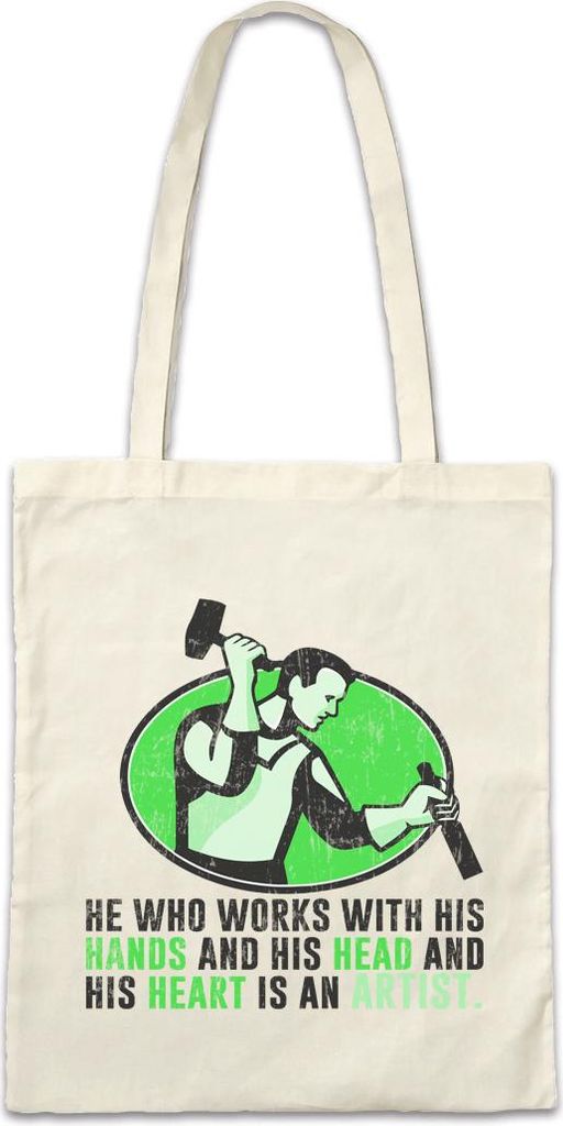 Urban Backwoods Carpenter Artist, Stofftasche, Farbe: Beige