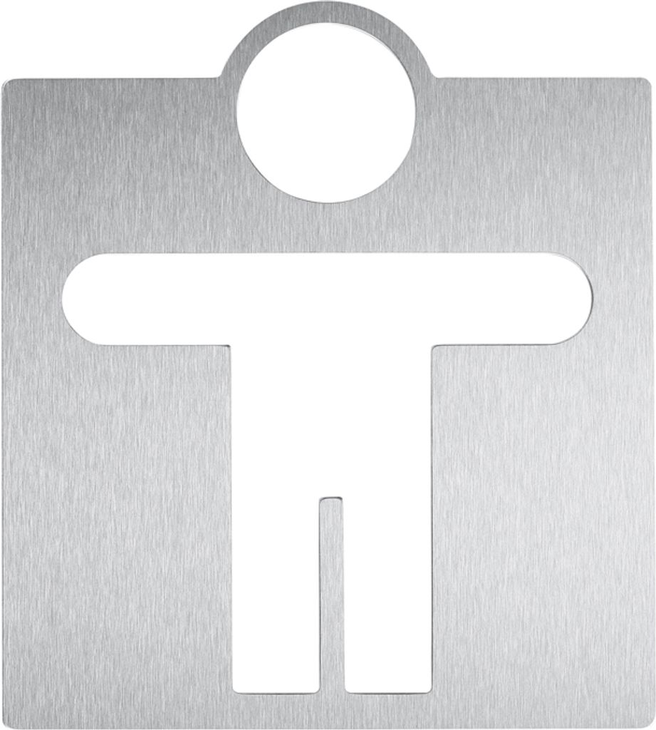 Wagner-EWAR Piktogramm Mann AC400 Edelstahl matt geschliffen, Ausführung:Zum Schrauben