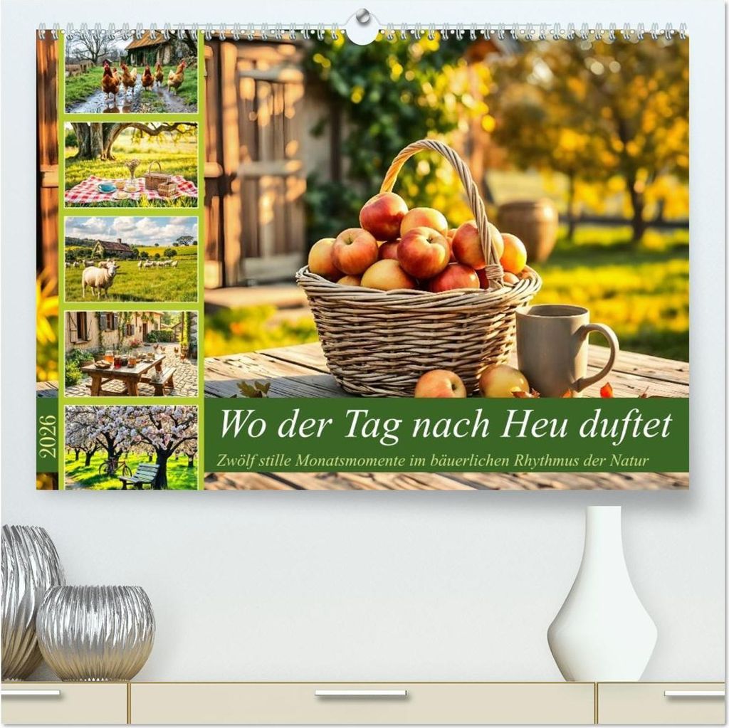 Wo der Tag nach Heu duftet - Zwölf stille Monatsmomente im bäuerlichen Rhythmus der Natur (hochwertiger Premium Wandkalender 2026 DIN A2 quer), K...