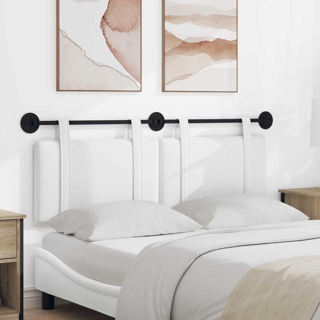 "im Sonderangebot"Hängevorderseite Wandmontiert 1 PC eleganten Look - CLORIS - für Schlafzimmer - Uni Weiß 130x55x5 cm Stoff - Kopfteile Promoti...