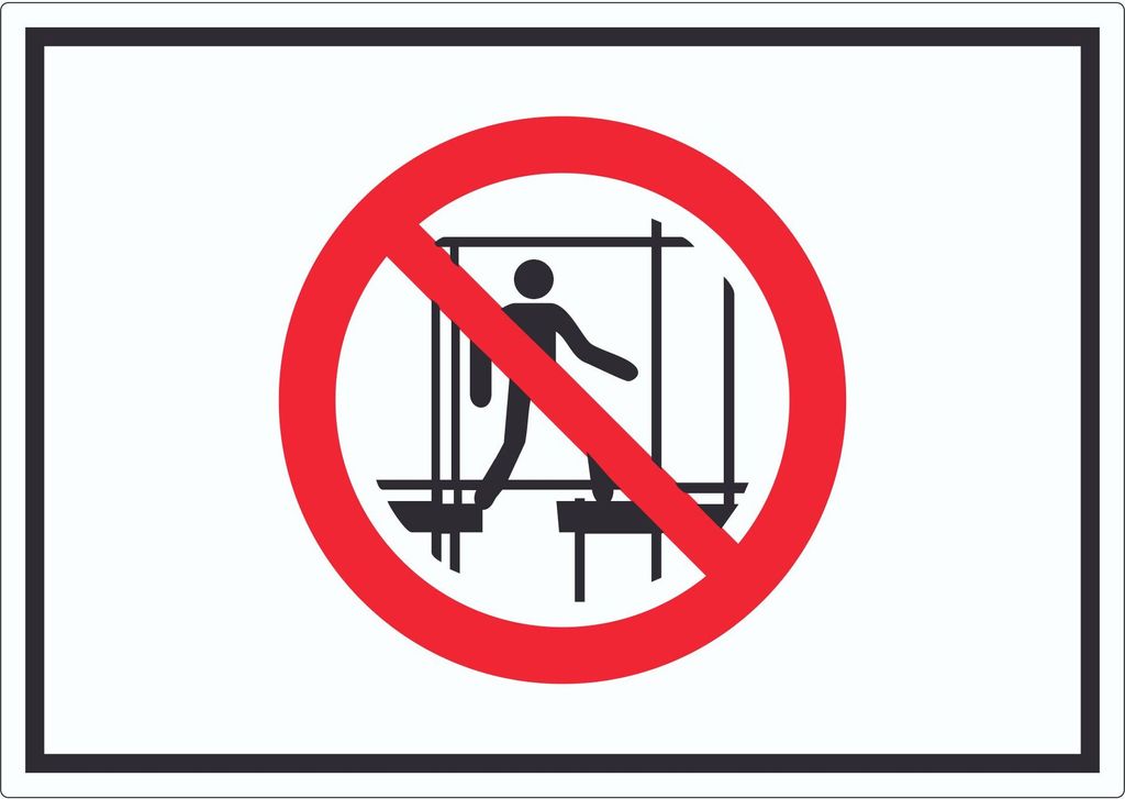 Benutzen des unvollständigen Gerüstes verboten Symbol Aufkleber A1 (594x841mm)