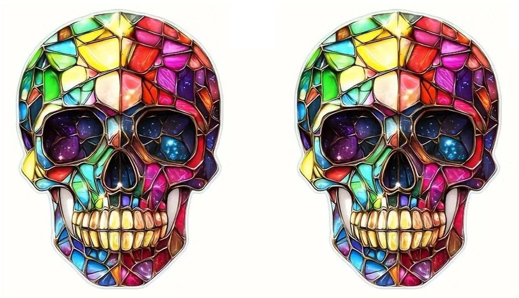 Stück Halloween-Sonnenfänger, 2D-Acryl-Hexenhut-Hängeornament, bunte Fledermaus-Totenkopf-Dekoration für Fenster, festliche Heimdekoration