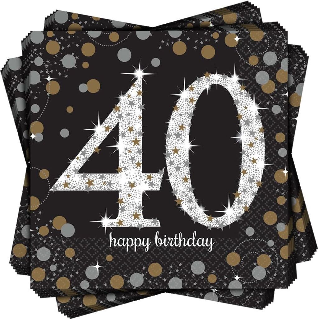 Amscan 511545 - Serviettes 40e anniversaire, 16 pièces, 33 Image du produit 