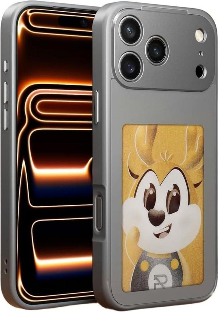 NFC E-Ink Hülle mit Display 4 Farben iPhone 17 Pro-Grau