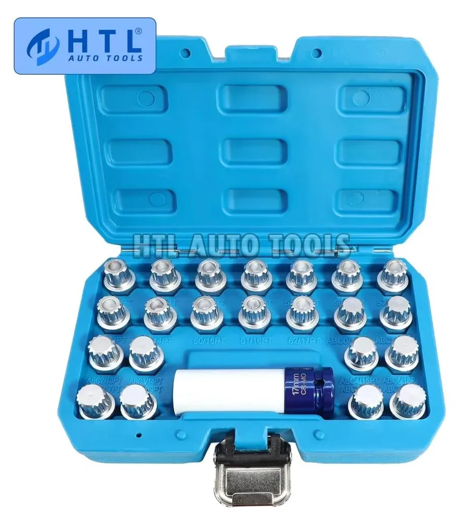Kit de Douilles pour Changement de Pneu et Écrous de Roue Antivol 23 pcs