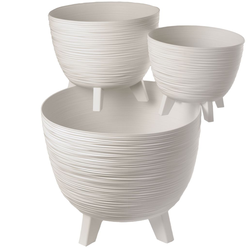 Lamela Pflanzgefäß MONA Grau 23cm - Blumentopf Mit Füßen Für Innen & Außen