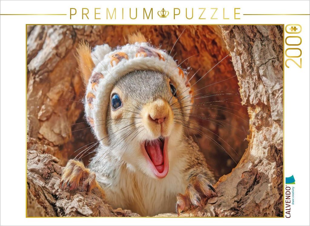 CALVENDO Puzzle Eichhörnchenliebe | 2000 Teile Lege-Größe 90x67cm Foto-Puzzle für glückliche Stunden