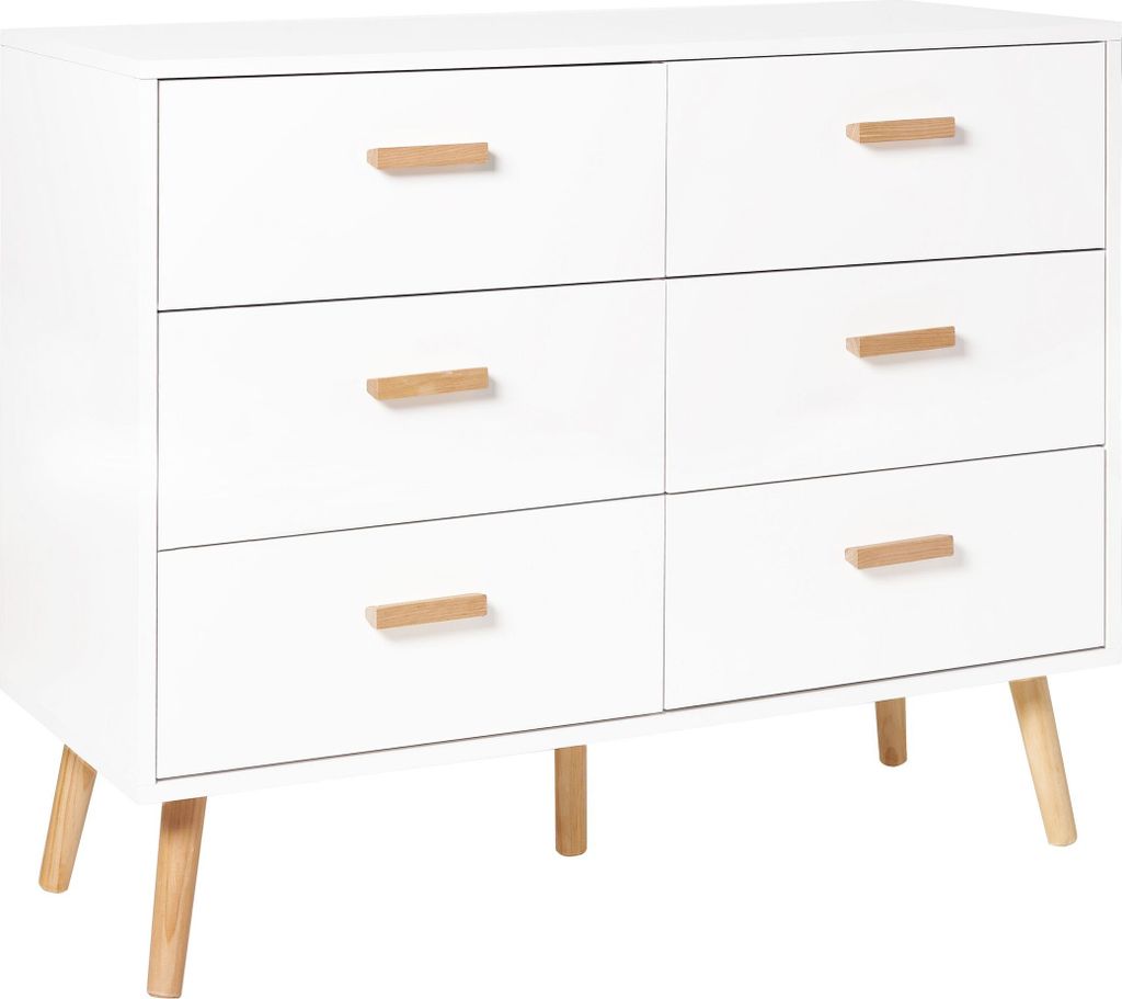 BELIANI Kommode weiß MDF Platte Kiefernholz 80 x 100 x 39 cm Retro Minimalistisch Funktional Praktisch Dekorativ Wohnzimmer