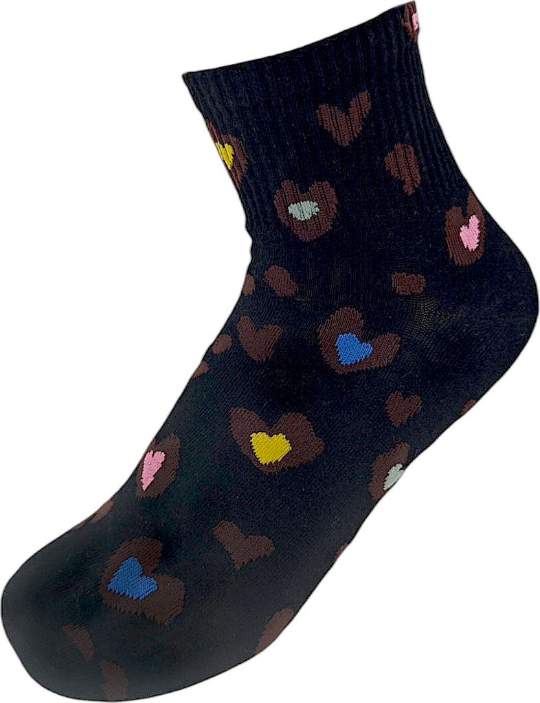 styleBREAKER Damen Socken mit Leo Muster | weicher Baumwoll-Mix | Sneaker Söckchen knöchellang mit elastischem Bündchen | Größe 39-42