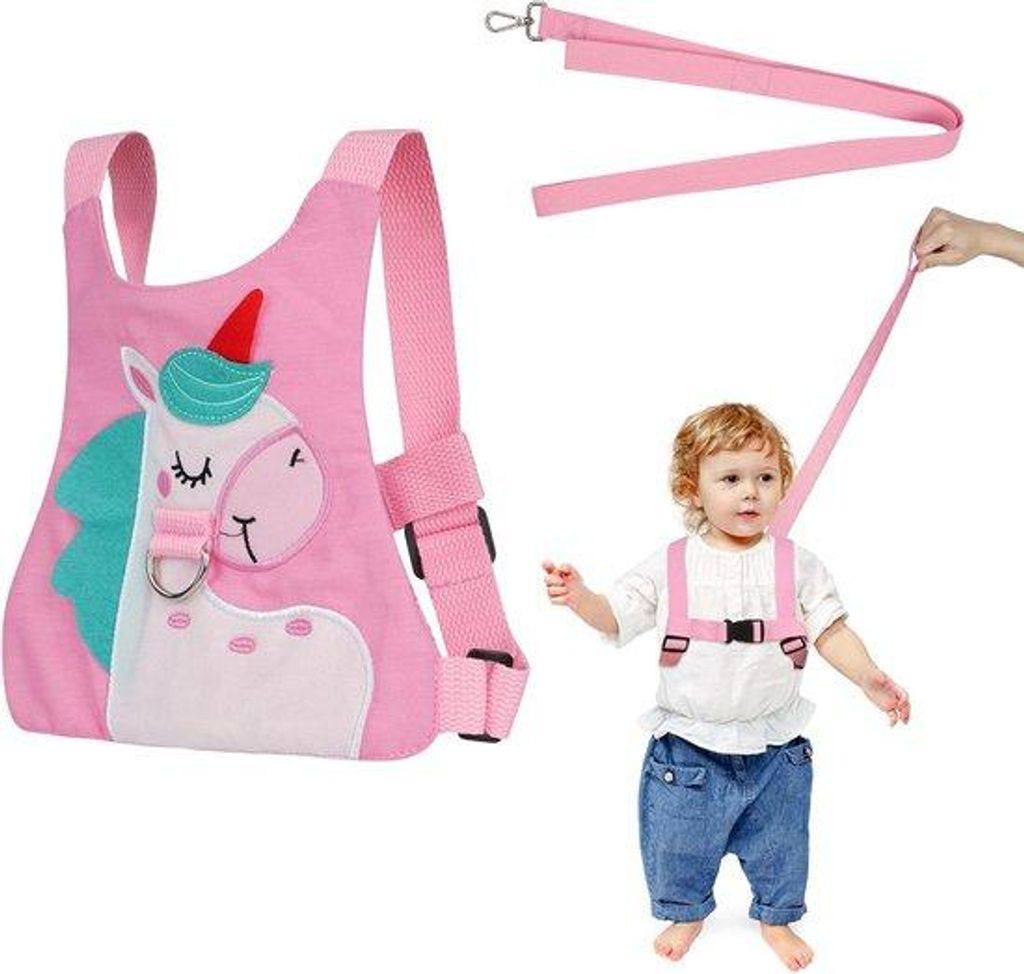 Sicherheitsleine für Babys und Sicherheitsgurte für Kleinkinder, verhindert Verlust, Pony-Thema für Jungen und Mädchen (rosa)
