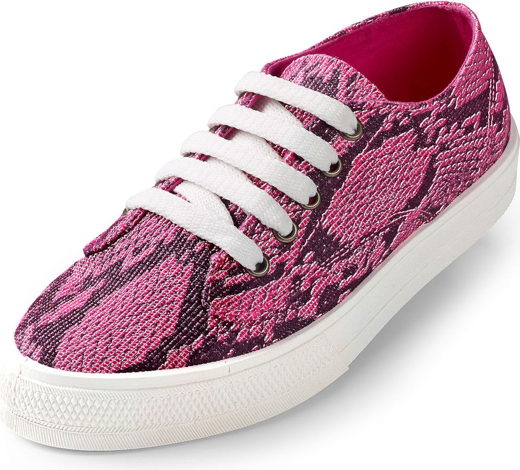 Damen Sommer Sneaker Halbschuhe Freizeit pink Glitzer Schuhe Schnürschuhe Textil, Schuhgröße:EUR 38