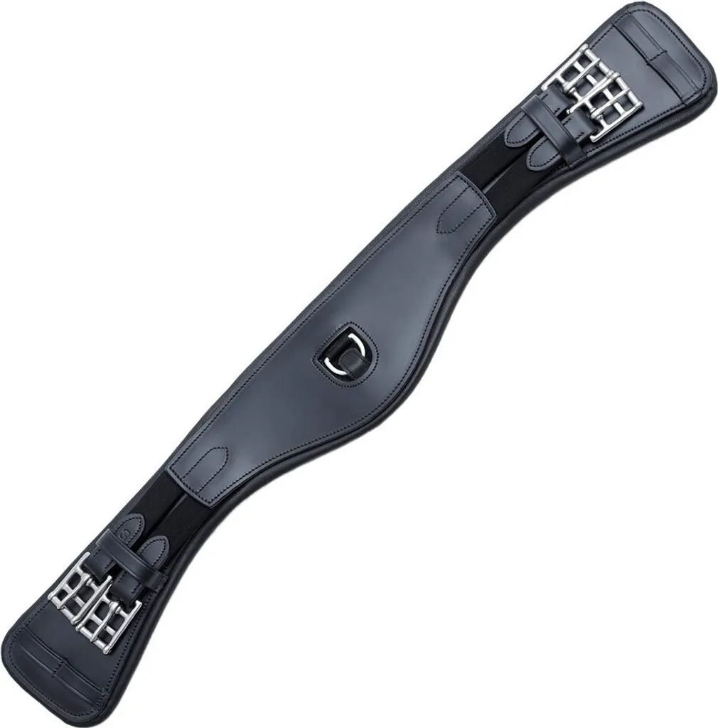 Sangle de Dressage Courte en Cuir Anatomique Tamarro Noir 60 cm