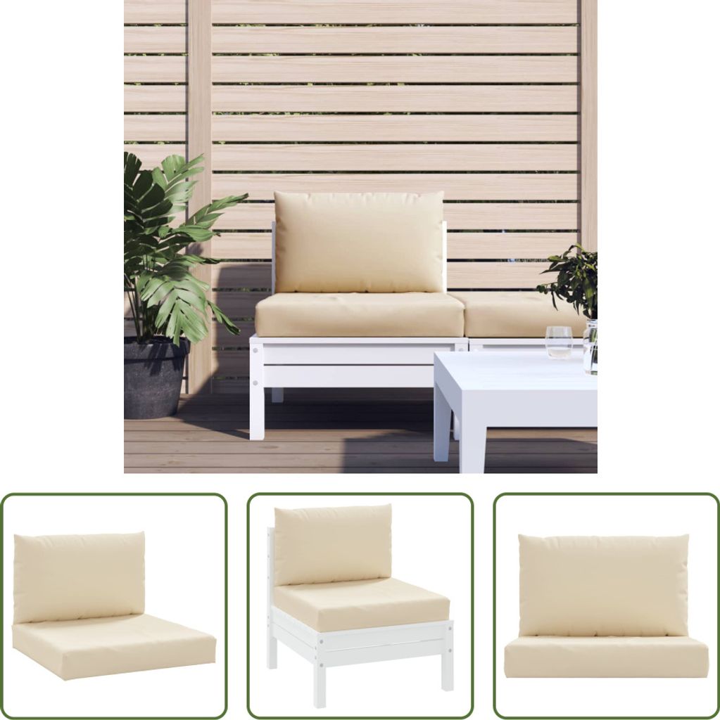 The Living Store Palettenkissen 2-tlg. Beige Oxford-Gewebe