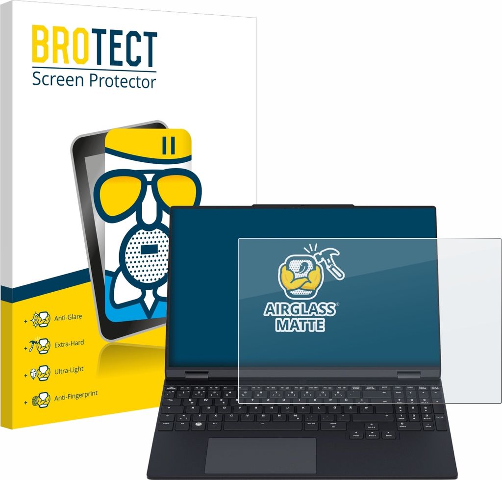 BROTECT Entspiegelungs Schutzglas für Tuxedo InfinityBook Pro 15 Gen 9 Schutzfolie Panzer Folie Glas Display Schutz matt