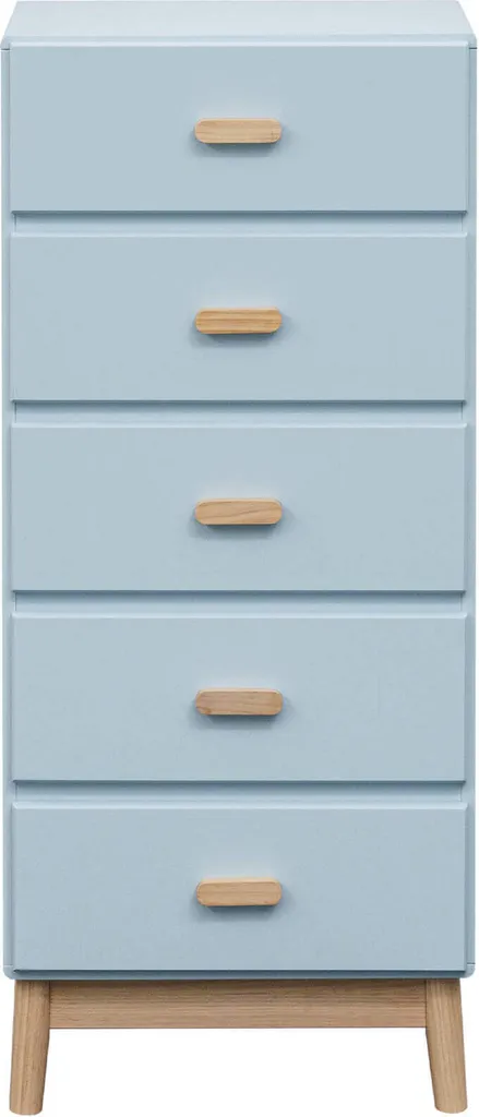 Commode Rebecca Mobili Kuro 115x50x40cm - MDF Bois Bleu Clair Scandinave