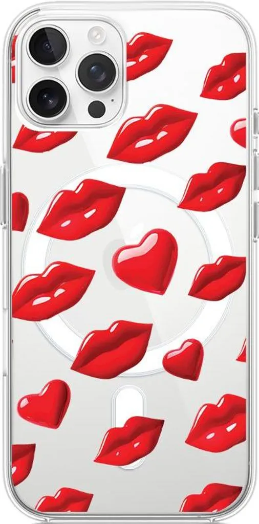 Custodia iPhone 12 Pro Max MagSafe Trasparente Labbra Rosse Premium