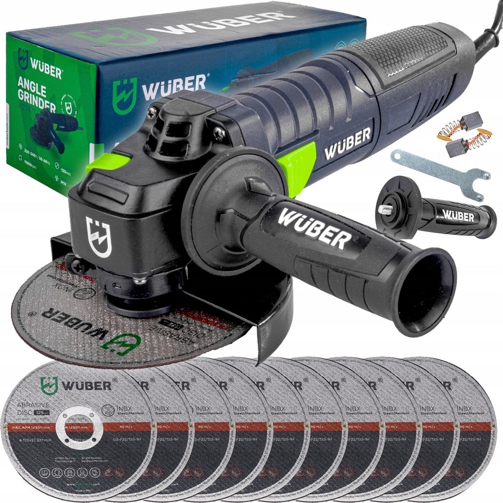 WUBER Úhlová bruska 1500W 125mm + 10 kotoučů W27471 Obrázek produktu 