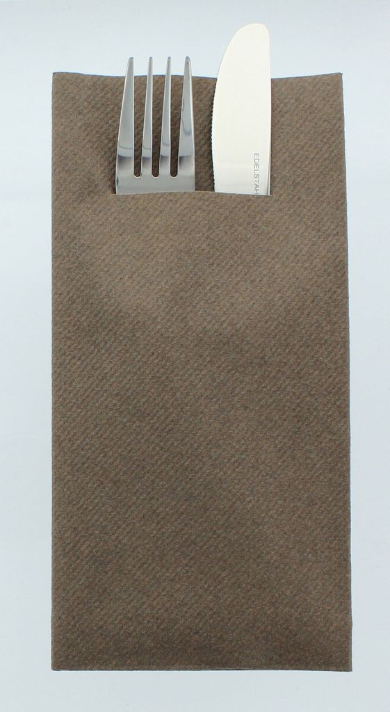 Airlaid Besteckservietten Braun, 40 x 40 cm, 75 Stück - Mank