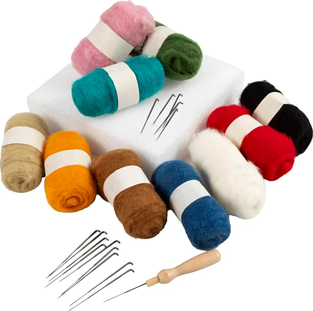 Kit Feutrage à L'aiguille Débutant – Laine Douce – Décoration Noël – Outils Inclus