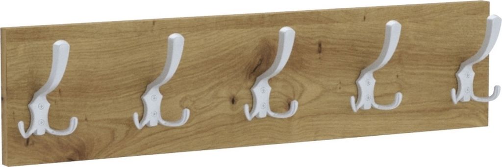 AKKE Artisan Eiche Garderobenleiste horizontal klein ALU haken BxH: 60x15 cm