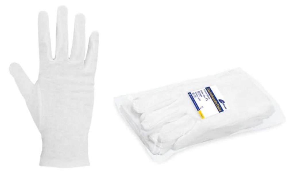 Meditrade Zwirnhandschuhe, Unterziehhandschuh aus reiner Baumwolle, 1 Packung = 10 Paar