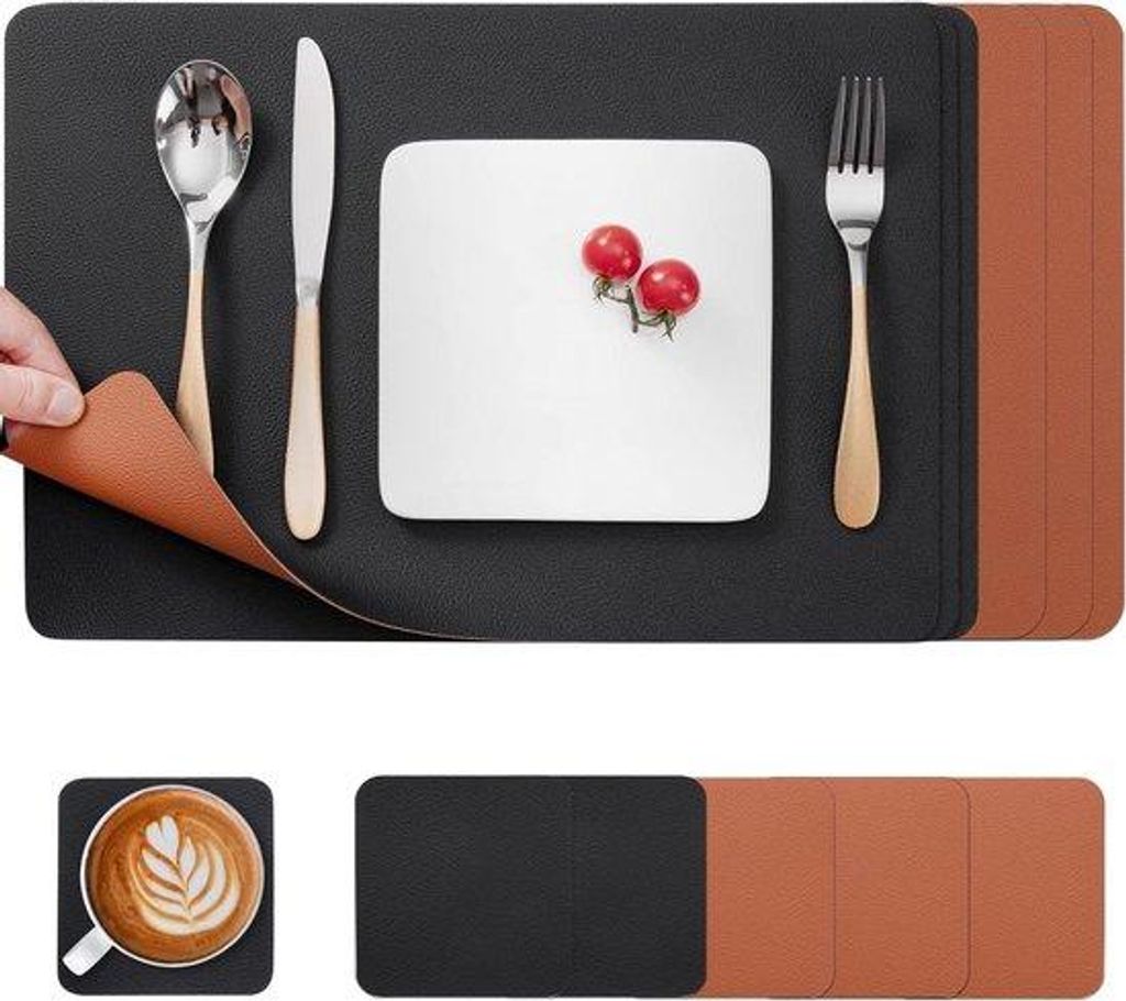 Hitzebeständige Antislip-Platten, Set aus 6 Stück, Schwarz-Braun, für Küche, Familie, Restaurant, Café