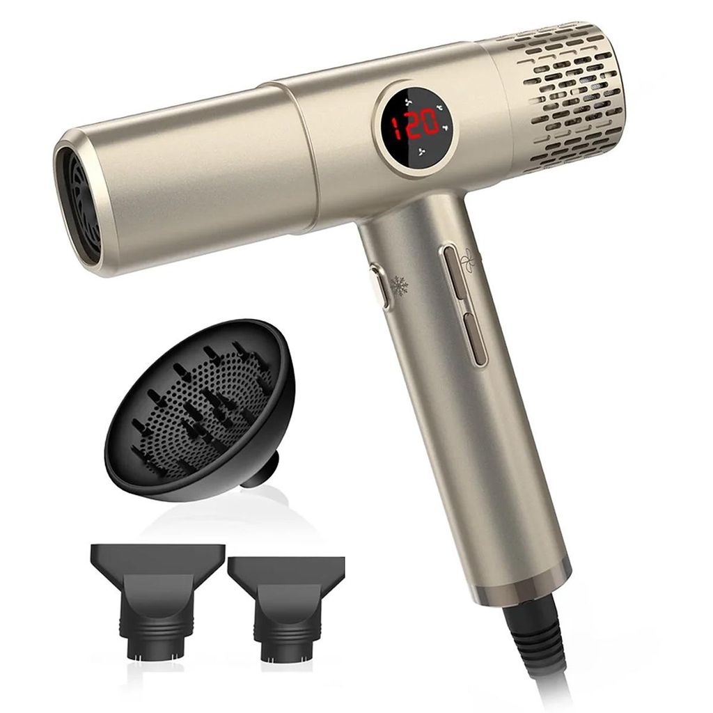 Haartrockner mit Diffusor, Ultraleichter Hair Dryer mit intelligentem bürstenlosem Motor, für glänzendes, kräuselfreies Haar, 1800 W Leistung