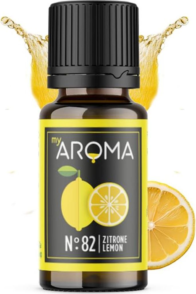 myAROMA flavour drops – Zitrone 10ml, zuckerfrei, kalorienfrei & vegan, natürliches Aroma ohne künstliche Farbstoffe