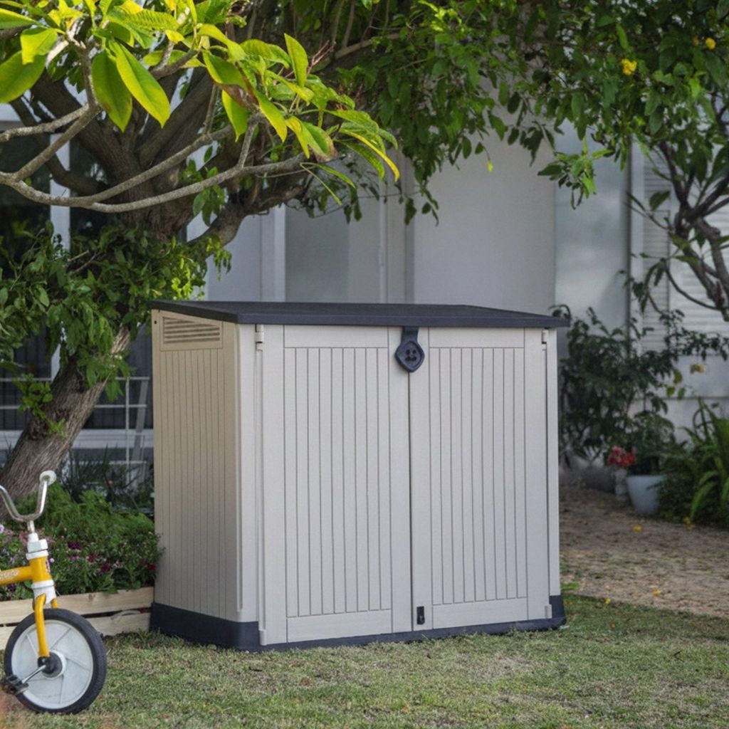 Keter Store-It-Out MIDI, plastic tuinhuis, dubbel, plat Productafbeelding 