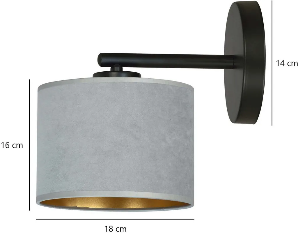 Applique murale KINKIET Emibig Hilde K1 1050/K1 Gris Anthracite E27