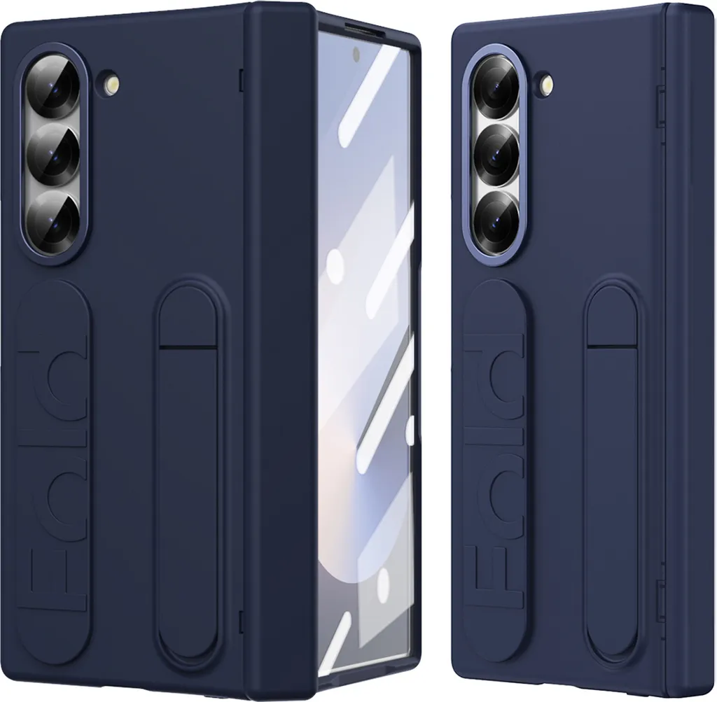 Custodia Samsung Galaxy Z Fold 6 con Cinturino e Supporto Blu