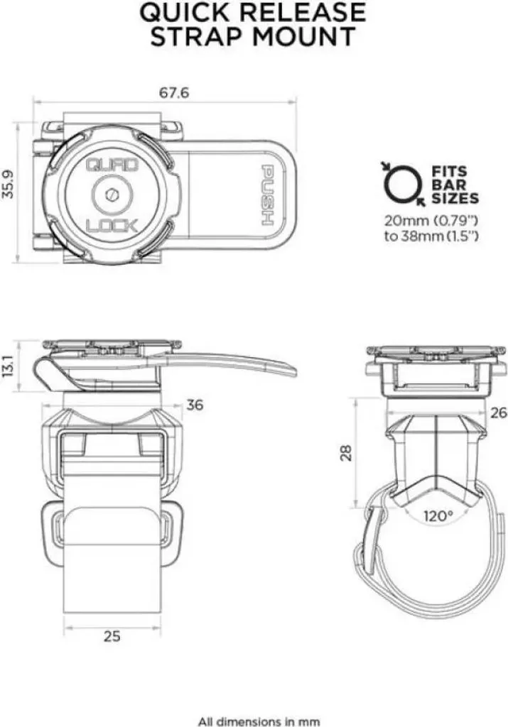 Fixation de sangle rapide Quad Lock idéale pour sac à dos de rando