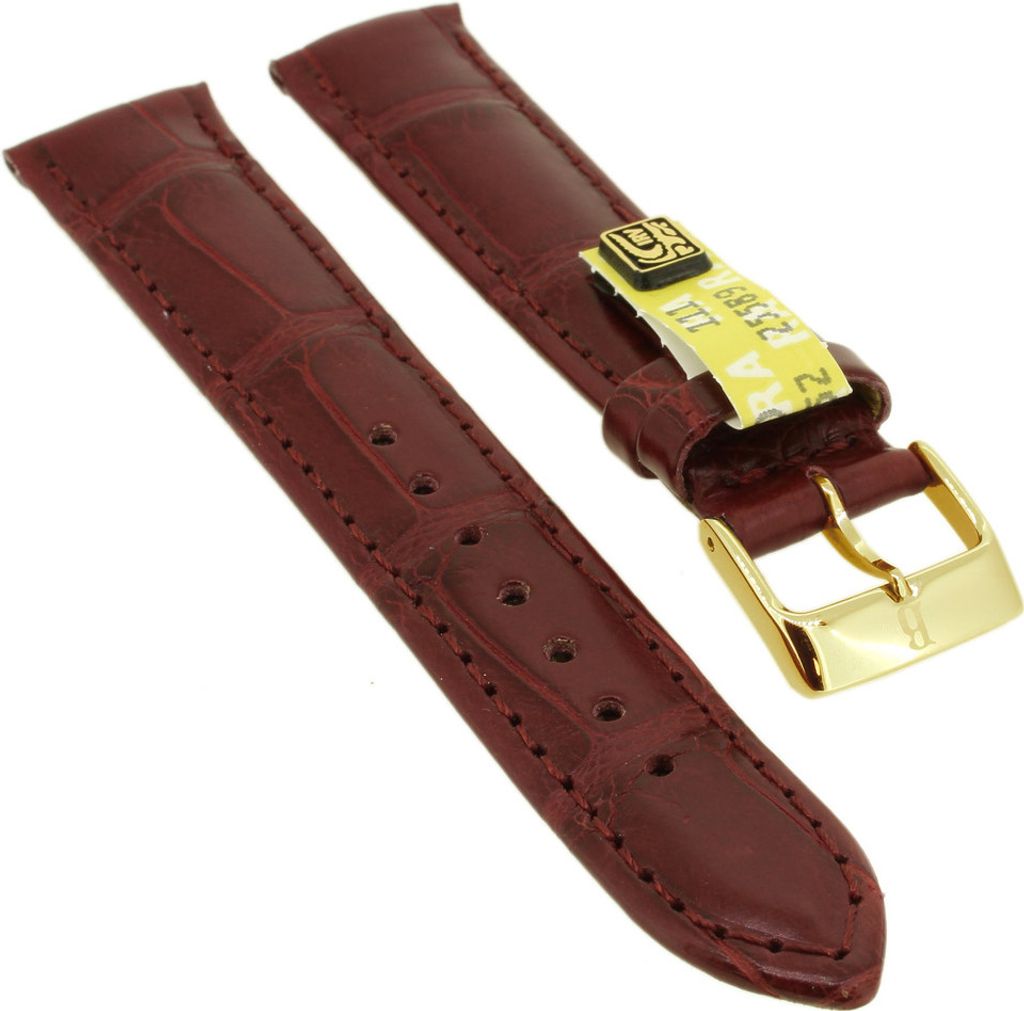 BARINGTON LOUISIANA Uhrenarmband | echt Krokoleder | bordeaux 35365, Stegbreite:20mm, Schließe:Silbern