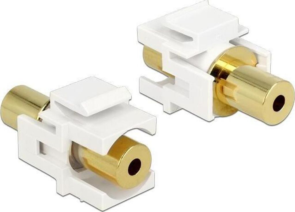 DeLOCK 2x3.5 mm, Gold, Weiß, 3.5mm, 3.5mm, Gold, 22,3 mm, Produktbild 