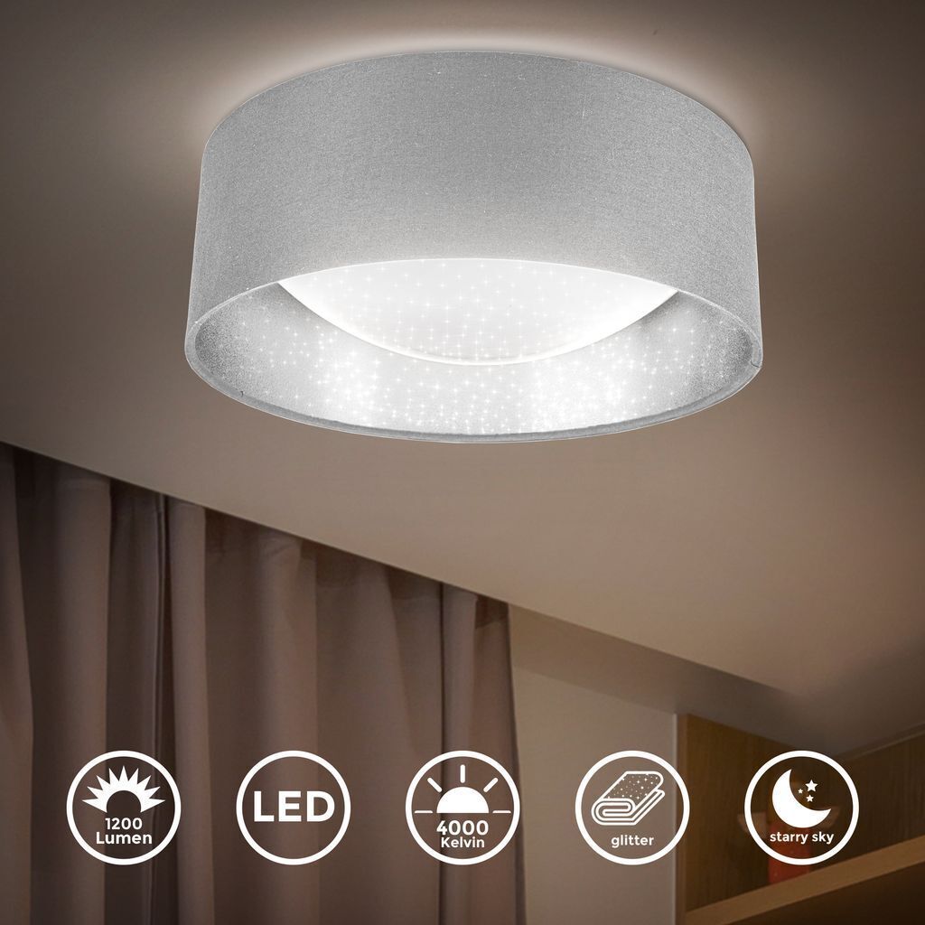 Deckenleuchte Ø32 cm - 12W, 1200lm, LED, Sternenhimmel, Produktbild 