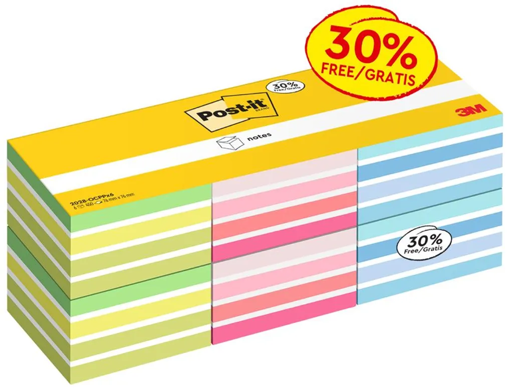 Notes Autocollantes Post-it pour Organisation de Bureau Cube 76 x 76 mm