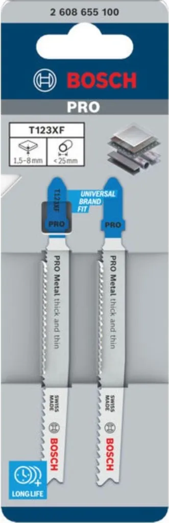 Lame Bosch T123XF PRO Metal 2pz: Taglio Progressivo Lamiera 1.5-10mm