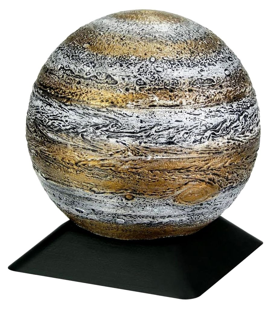 Planet Style Urnen für erwachsene Asche, Jupiter Urne für Asche graviert Gedenktafel Kunst Urne handbemalt Urne (Silber)