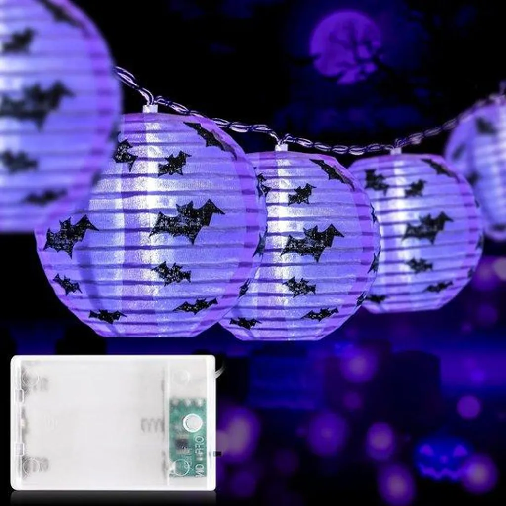 Guirlande lumineuse Halloween 20 LED 6m à piles avec lanternes vampires
