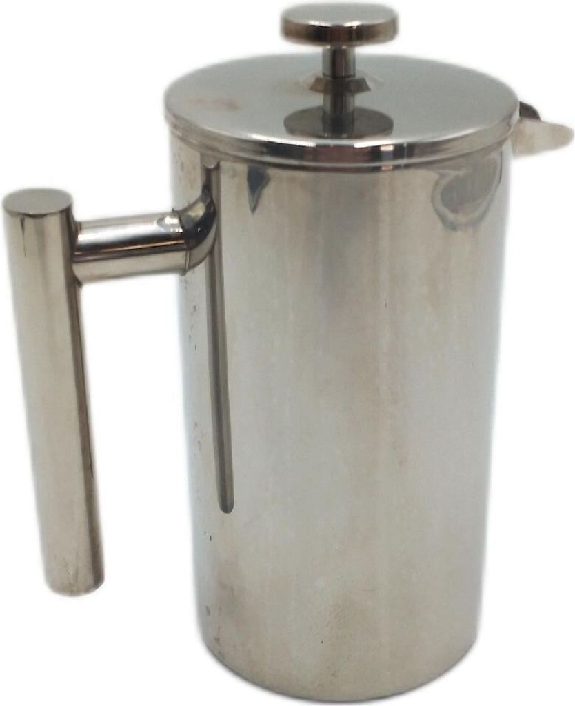 KICHLY French Press Kaffeebereiter 34 Oz 1000 ml 4 Kaffeebecher 8 Kaffeetassen Kaffeemaschine Edelstahlfilter isolierte Wände Silber Premium