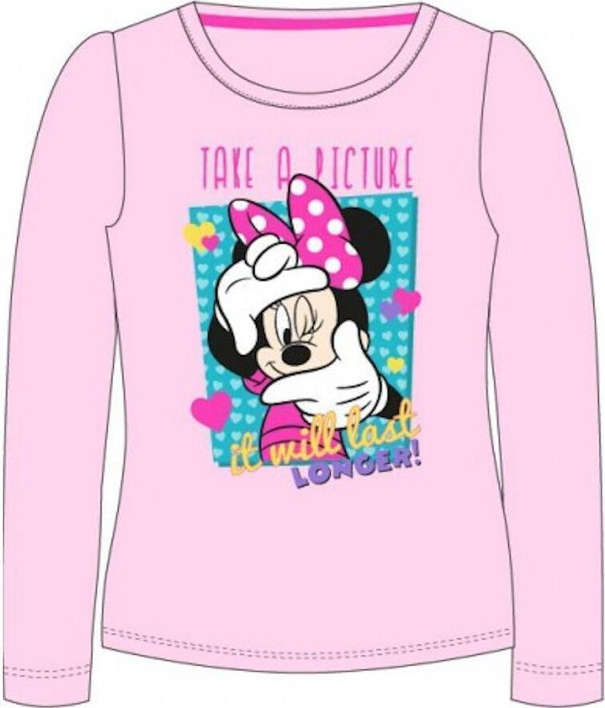 Minnie Maus Langarm-Shirt "Take Adventure" | Weiß & Rosa | rosa,116